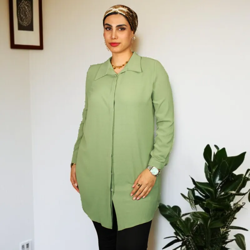 Women's Shirt Collar Straight Long Sleeve