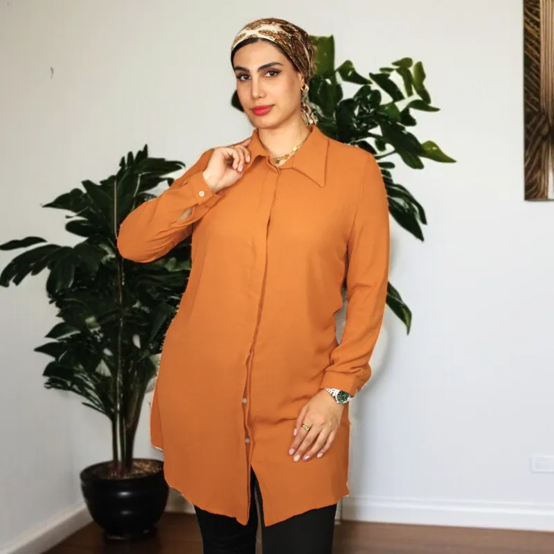 Women's Shirt Collar Straight Long Sleeve