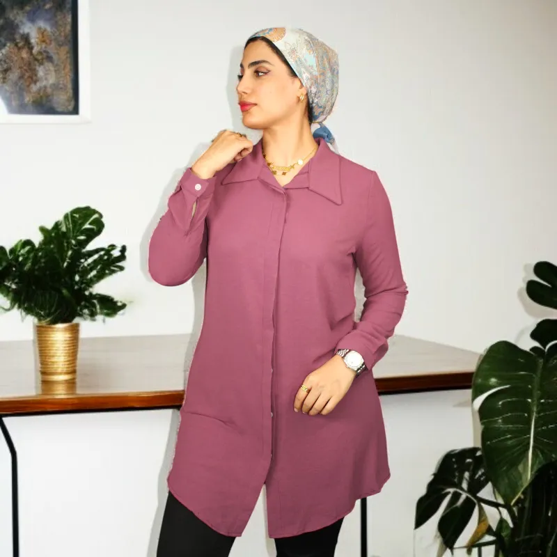 Women's Shirt Collar Straight Long Sleeve
