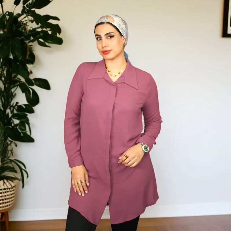 Women's Shirt Collar Straight Long Sleeve