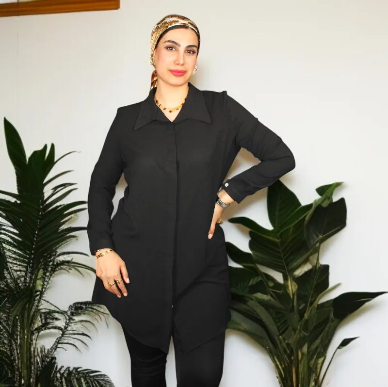 Women's Shirt Collar Straight Long Sleeve