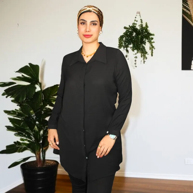 Women's Shirt Collar Straight Long Sleeve