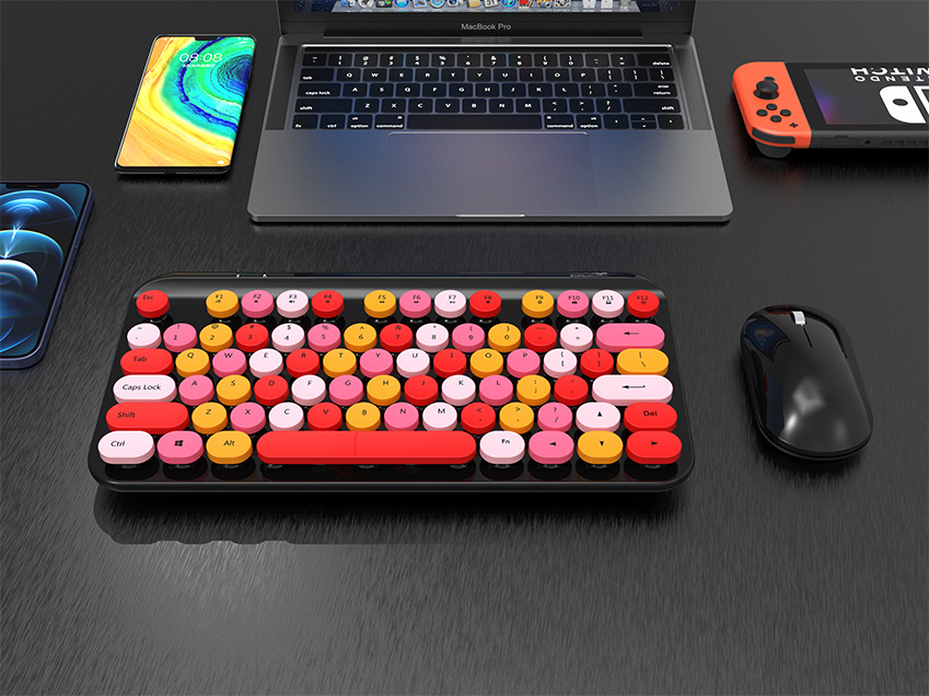 Hanar Multicolour Wireless Keyboard and Mouse