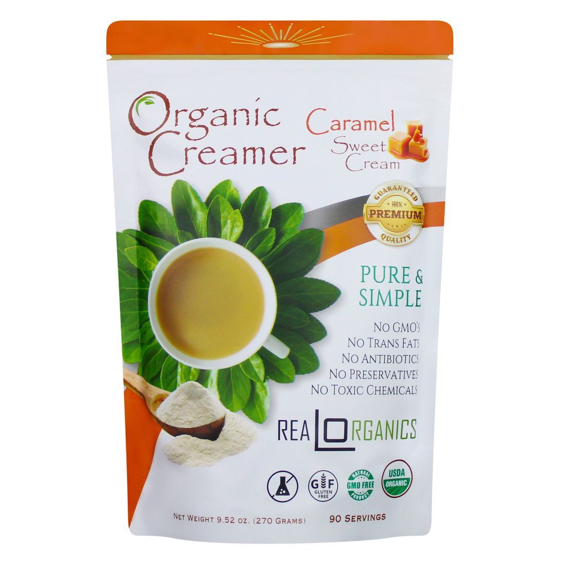 Organic creamer caramel sweet cream