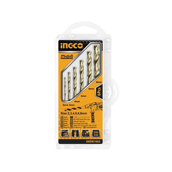 INGCO 6PCS HSS twist drill bits set