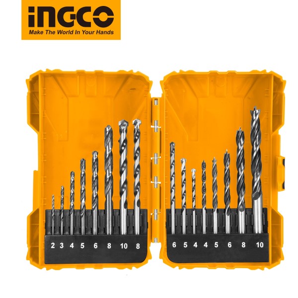 INGCO 15pcs HSS M2 drill bits set