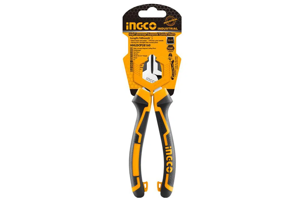 Ingco High leverage diagonal cutting pliers.