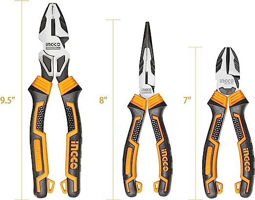 INGCO 3 PCS High Leverage Pliers Set