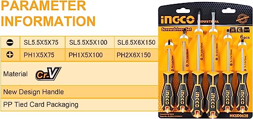 Ingco 6 Pcs Screwdriver Set