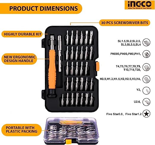 Ingco 32-Piece Screwdriver Bits and Bits Set