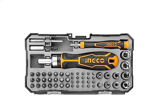Ingco HKSDB0558 Screwdriver Bit Set with Ratchet Handle - 55 Pieces