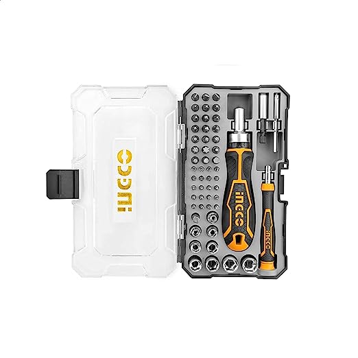 Ingco HKSDB0558 Screwdriver Bit Set with Ratchet Handle - 55 Pieces