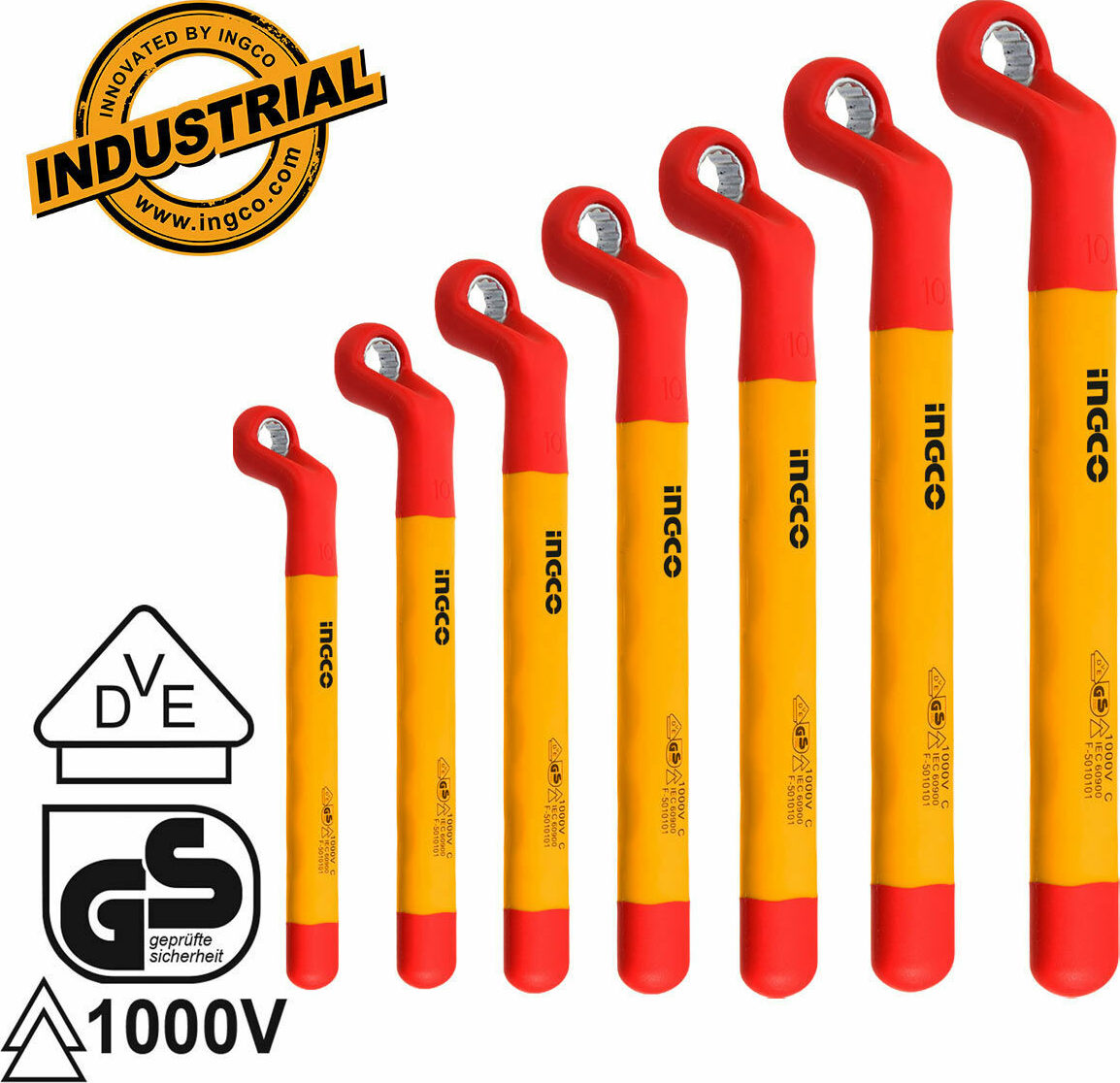Ingco 7pcs Insulated Ring Wrench Set
