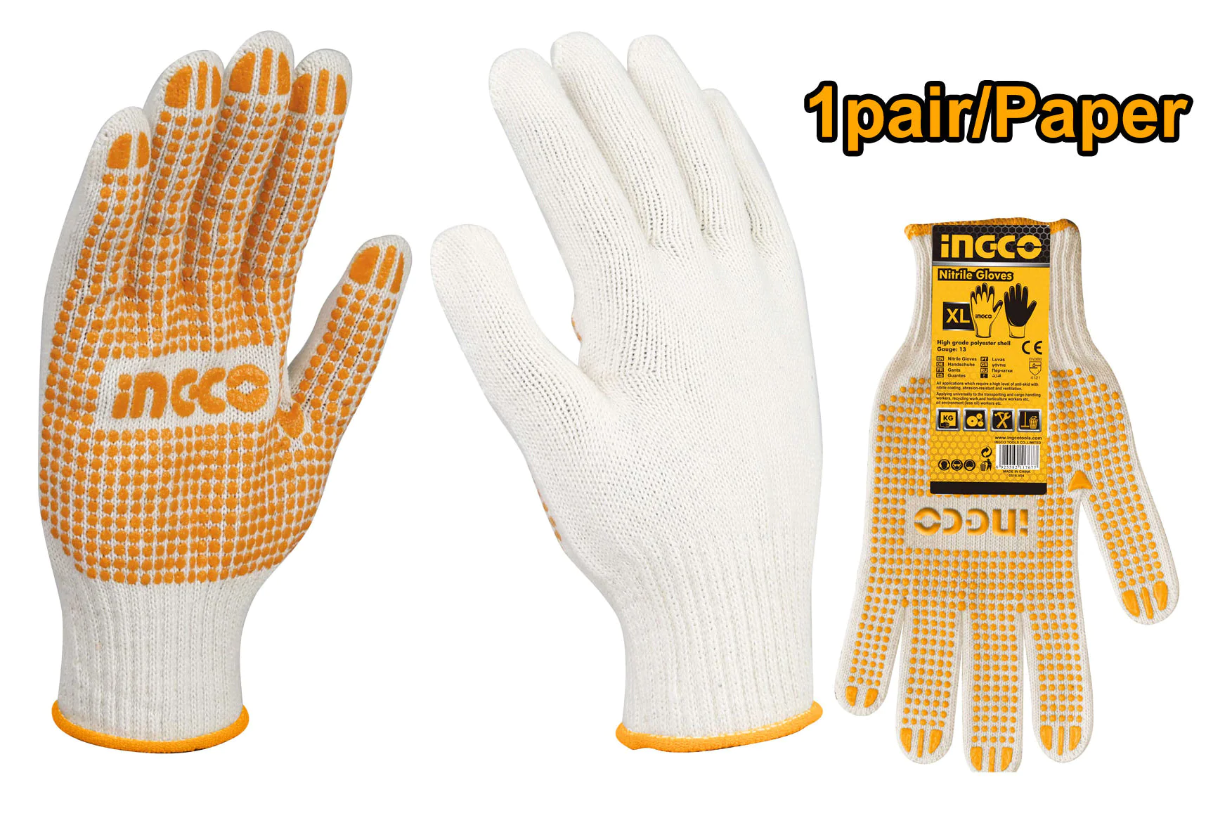 Knitted & PVC dots glove