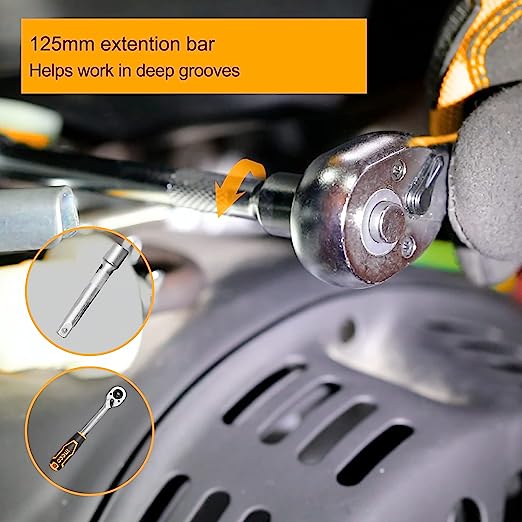 Ingco Socket Quick Release Ratchet Wrench Tool Set (1/2in)