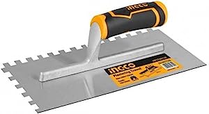 Ingco plastering trowel with teeth (Stainless steel blade)