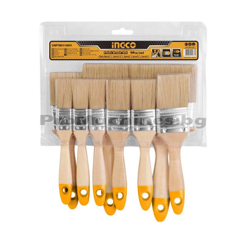 INGCO 9 Pcs Paint Brush Set