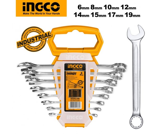 Ingco Combination spanner set of 8 pieces