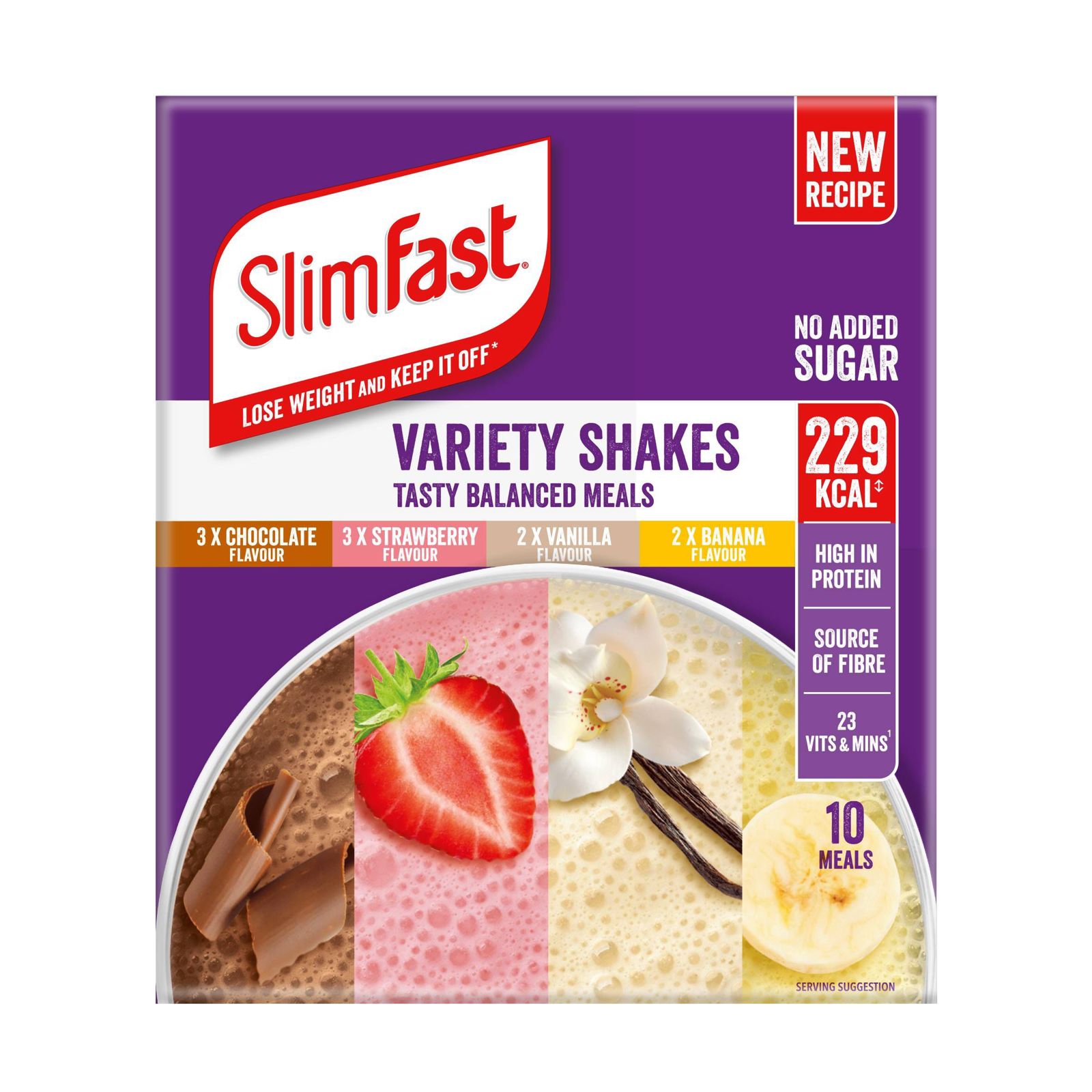 Slimfast variety shakes tasty balanced meal.