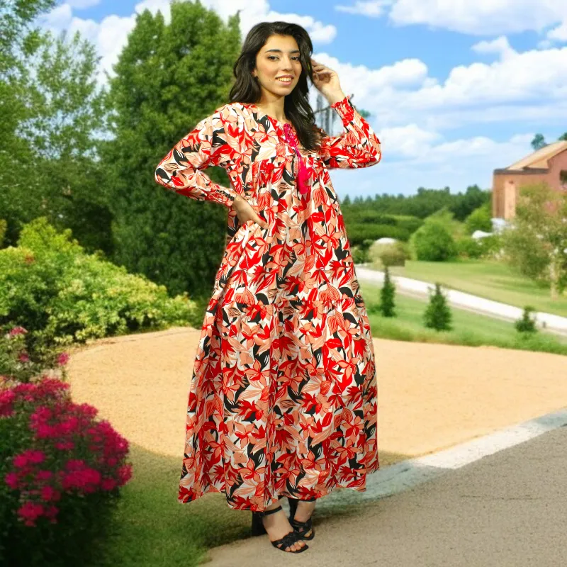 Elegant Floral Print Dress