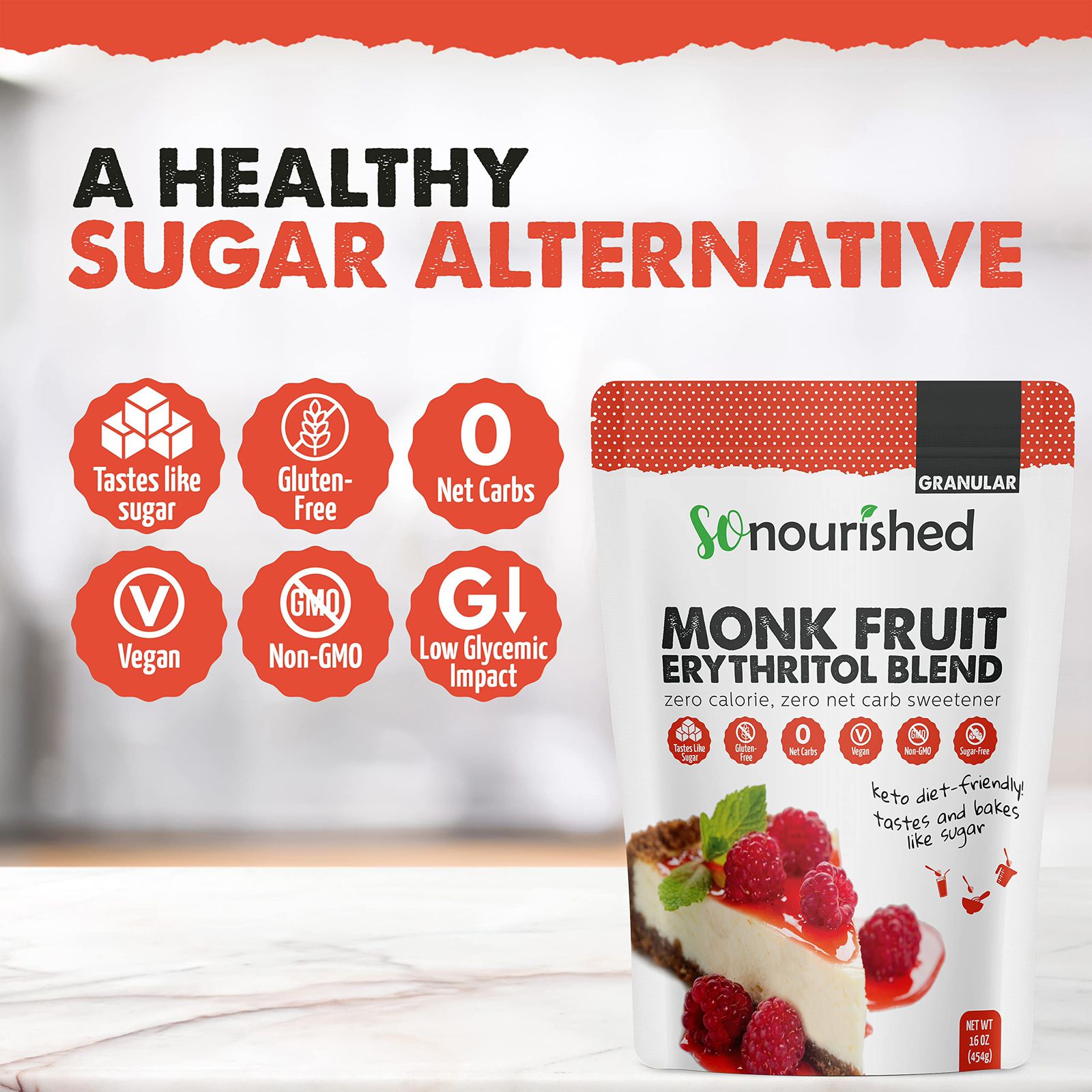 Monk fruit erythritol blend
