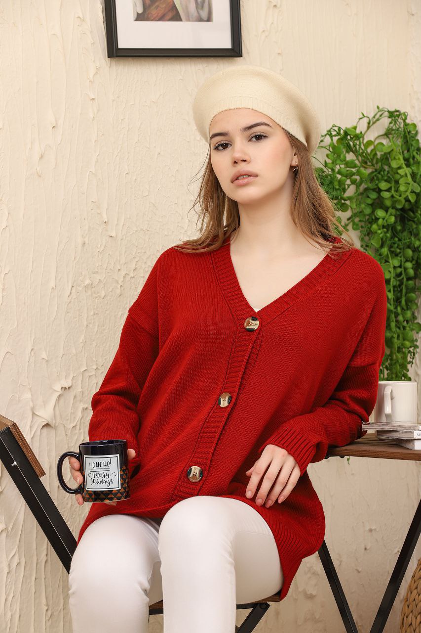 Women's Long Sleeve Cropped Cardigan -V Neck