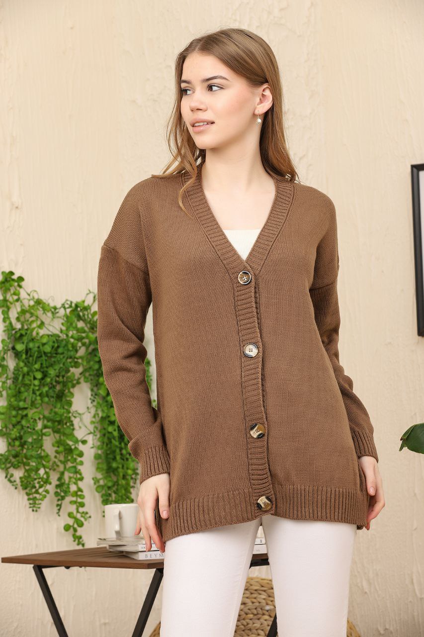 Women's Long Sleeve Cropped Cardigan -V Neck