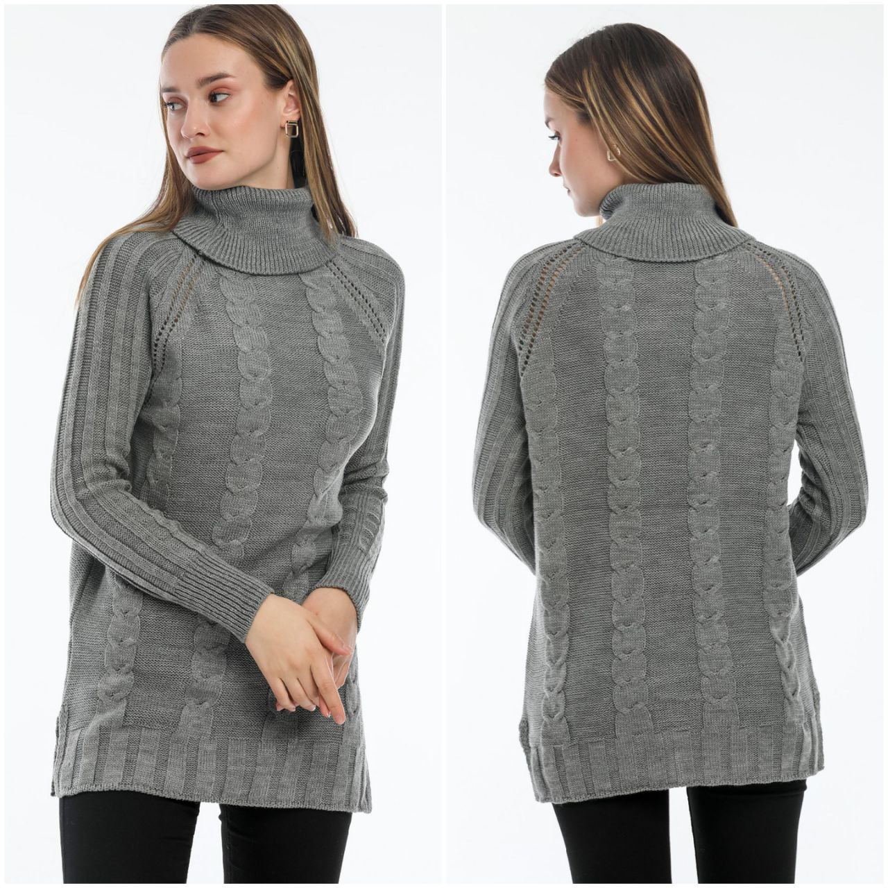 Knit High Neck Long Sleeves Sweater