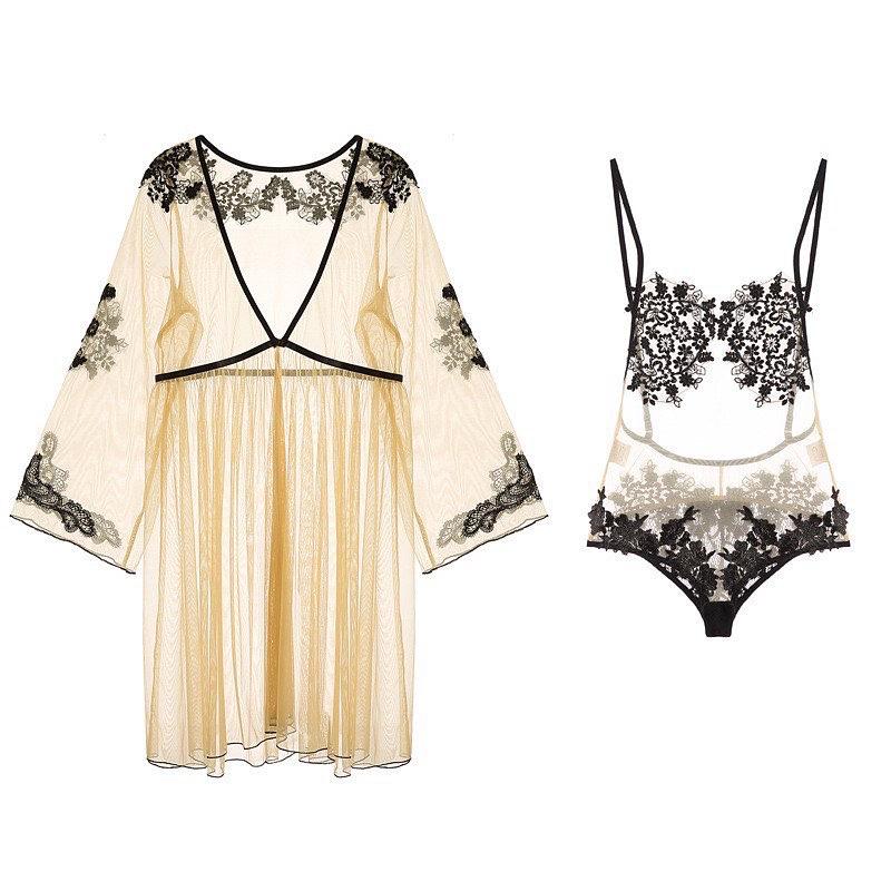 Women Sexy Lace Nightgown Suit