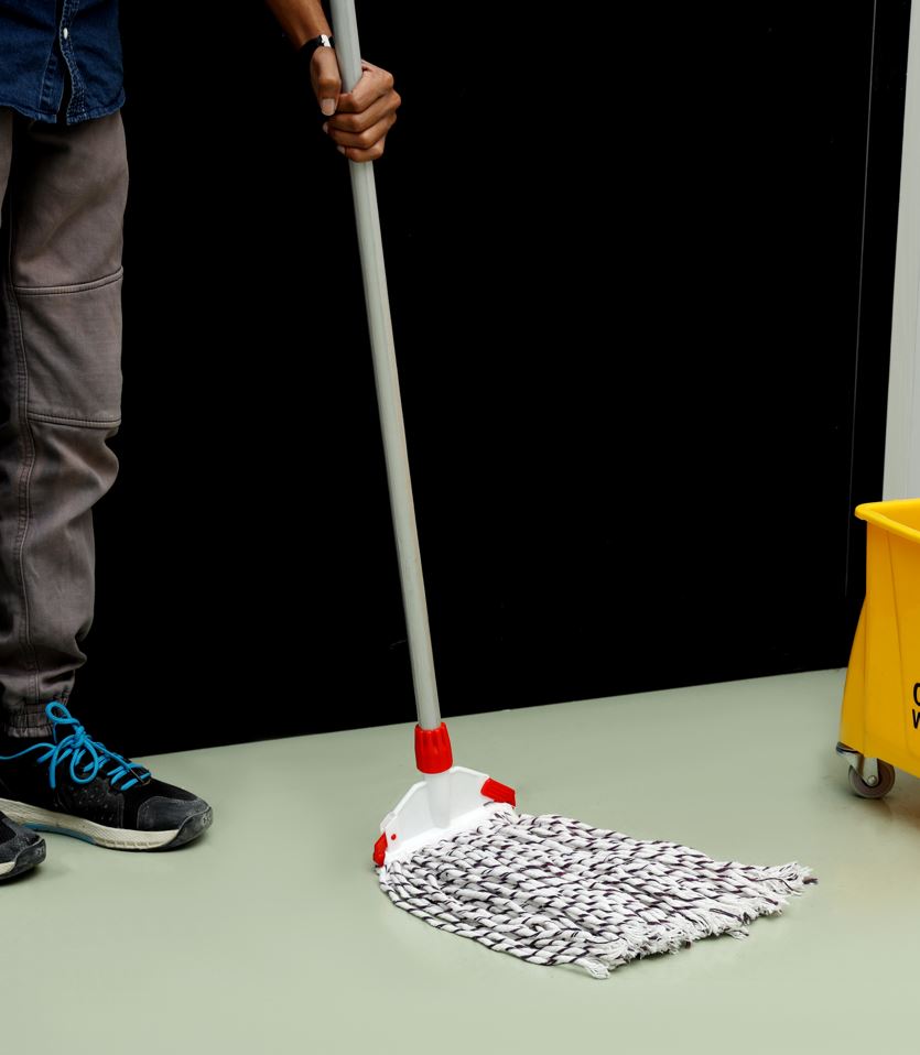 Dual Color Cotton Mop with Stick