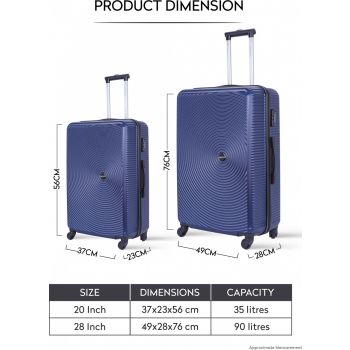 Para john 2-Pieces Hardside Travel Trolley Luggage Set image 3