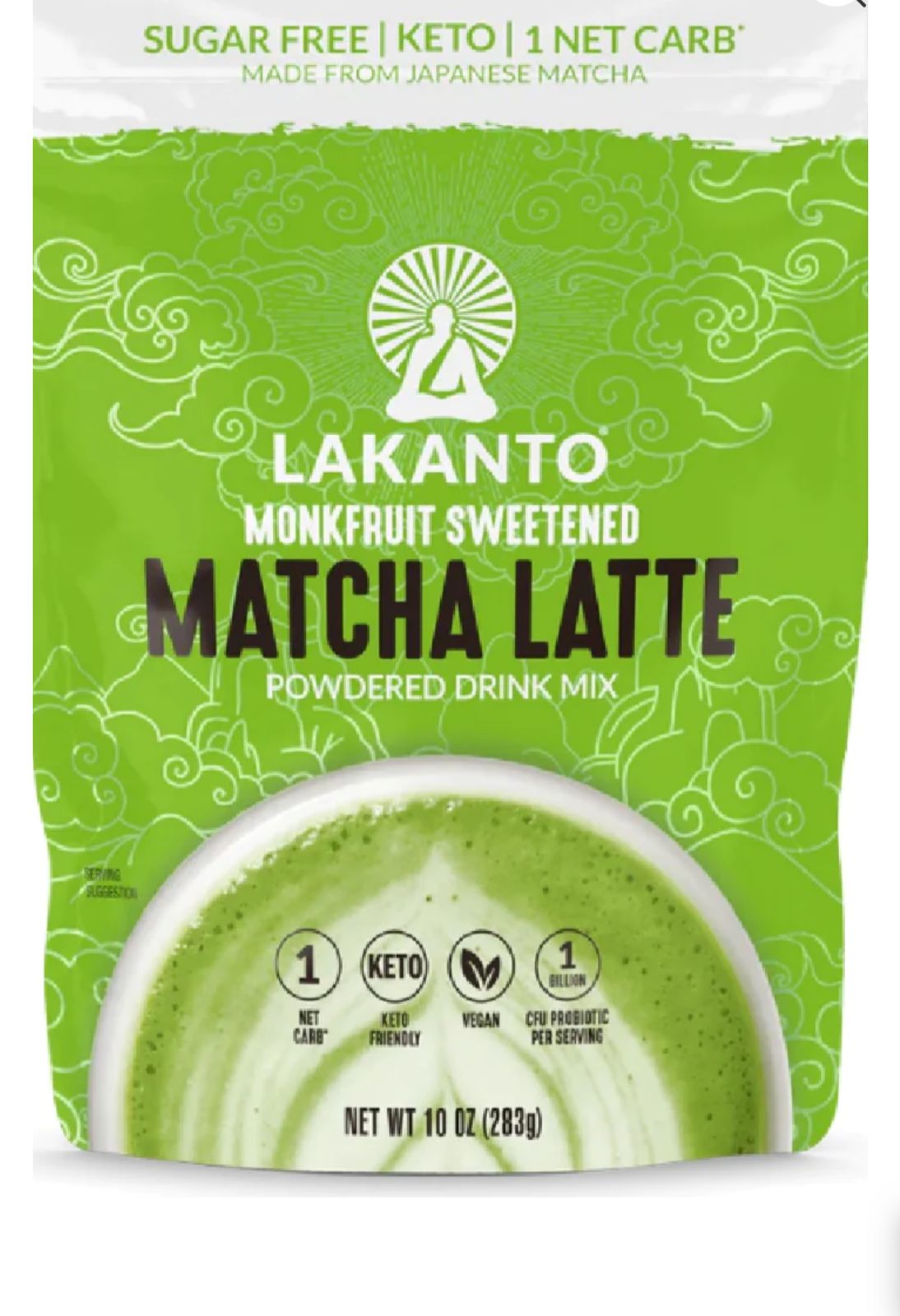 Monk fruit sweetened match latte