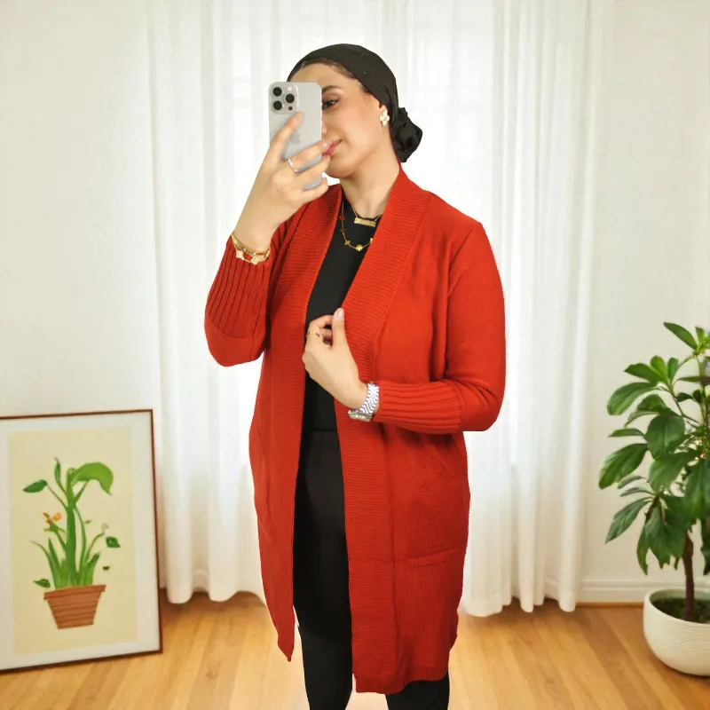 Women Long Cardigan Open Front Sweater