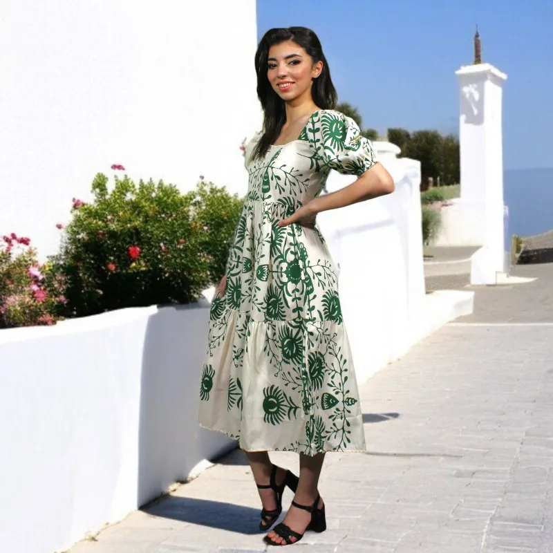 فستان صيفية نسائية بأكمام قصيرة