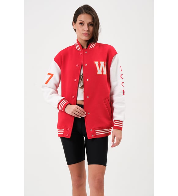 Women's Oversize Printed Embossed Jacket