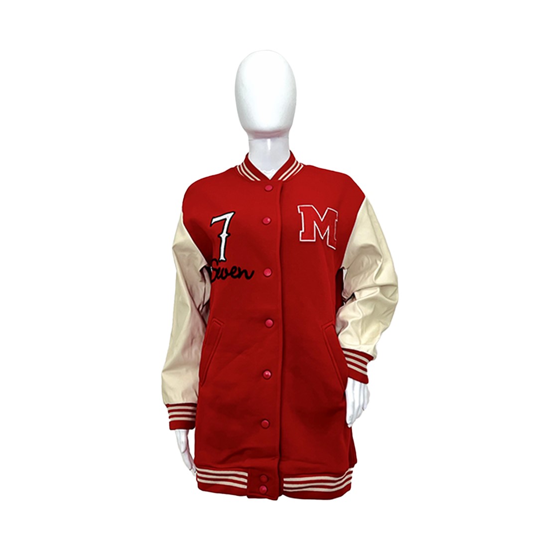 women's jacket with Leather sleeve