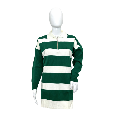 Striped polo shirt with long sleeves