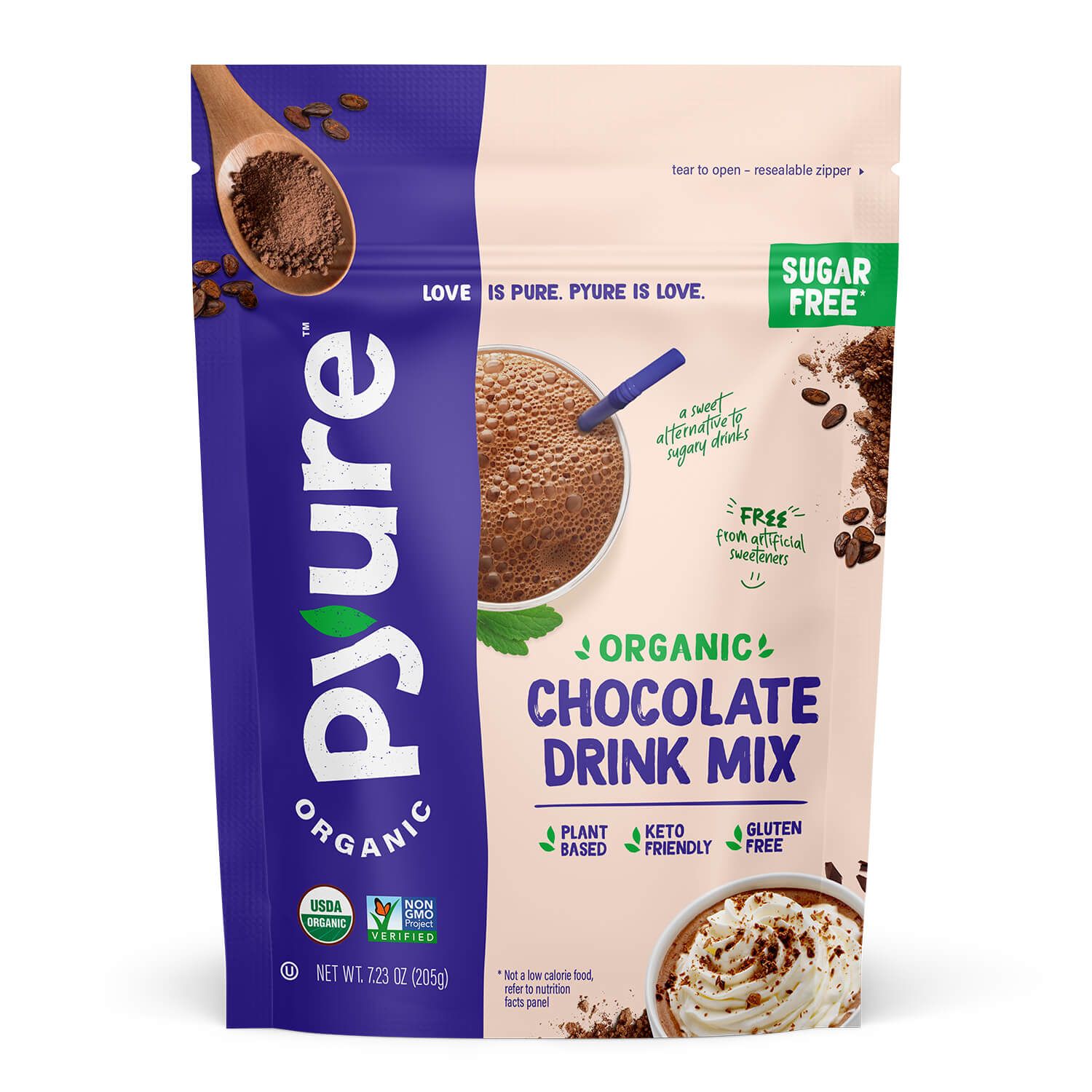 Organic chocolate drink mix