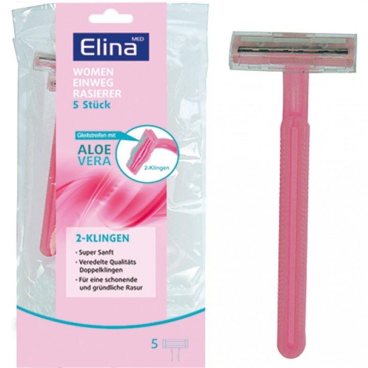 Elina-Med Women's Shaving Razor with Aloe Vera 2 Blades 5 Pieces