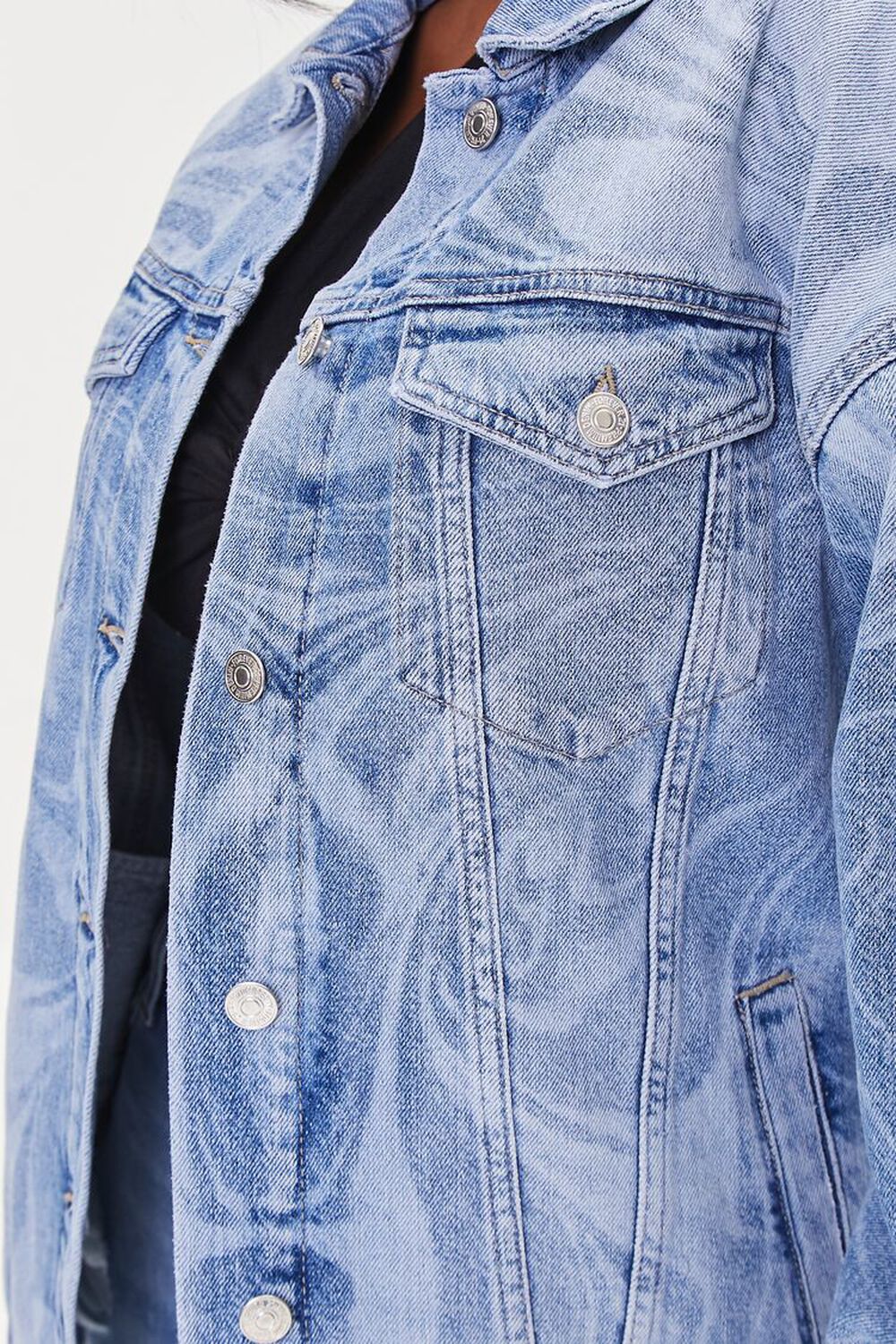 Abstract Print Denim Jacket