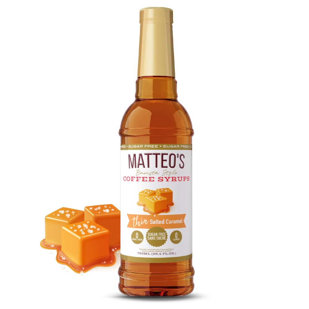 Coffee syrups thin salted caramel flavour