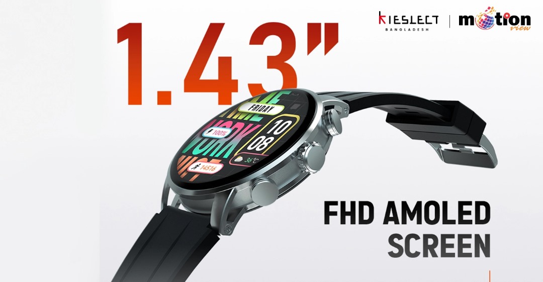 Kieslect KR2 Amoled Display Black Bluetooth Calling Smart Watch