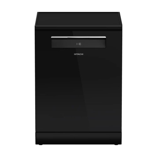 Hitachi dishwasher, 15 plates, premium, black glass color