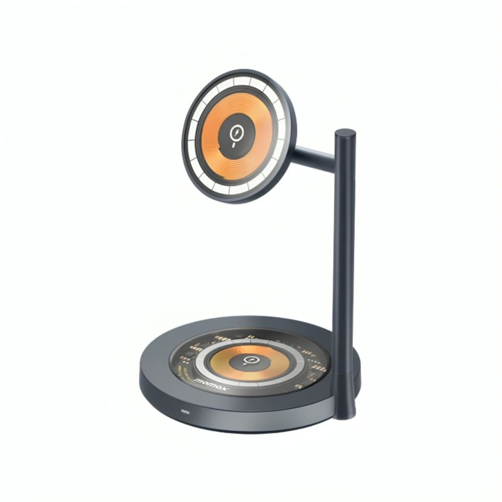 Momax Q.mag Dual2 15w Dual Magnetic Wireless Charger Stand Black (UD23E)