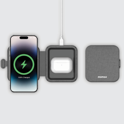 MOMAX - Q.Mag Go Folding MageSafe 2-in-1 Wireless Charger UD30MFIE