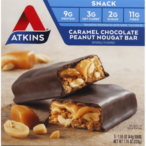 Atkins Caramel Chocolate Peanut Nougat Snack Bars