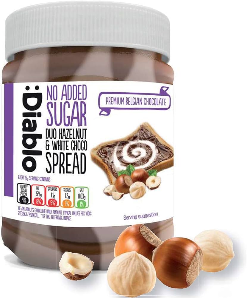 Diablo Chocolate Spread, Hazelnut & White Chocolate, 350g