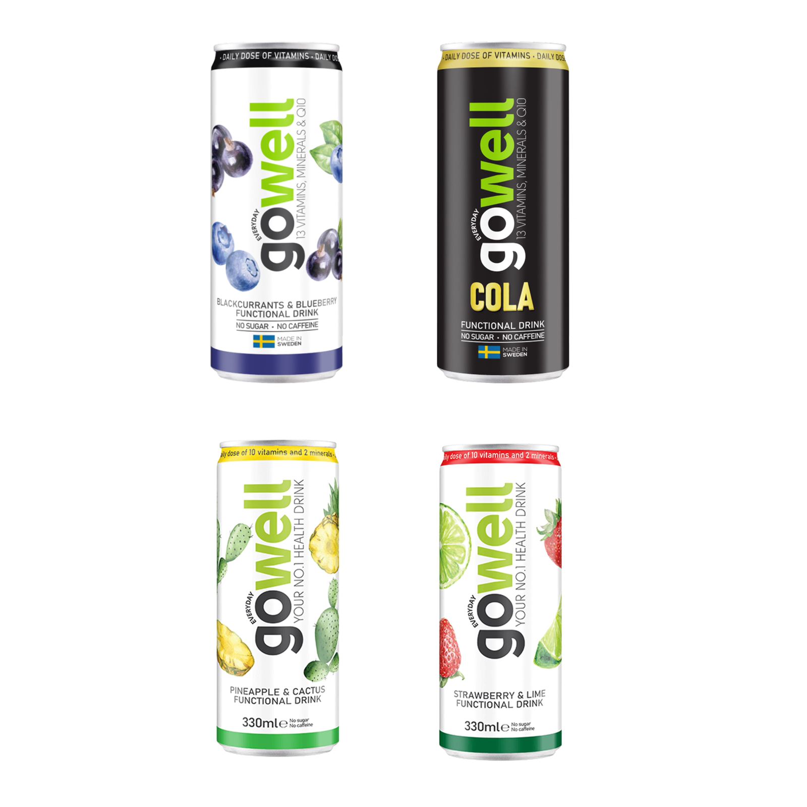 Go well functional drink , 4 flavour