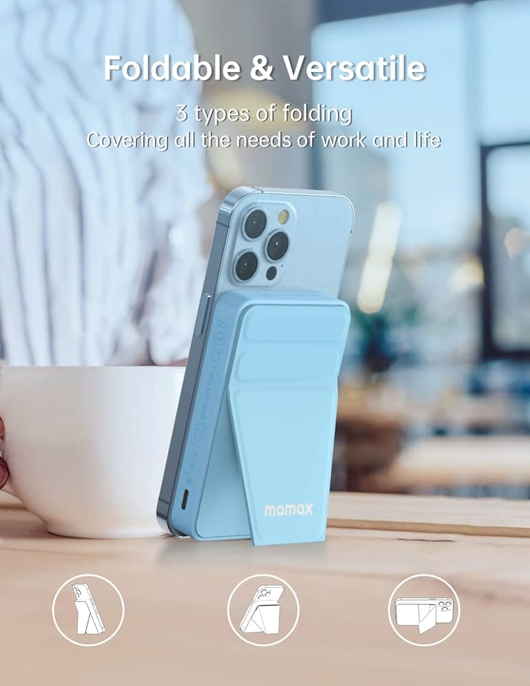 Momax Q.mag Power 10000mah Magnetic Wireless Battery Pack With Stand