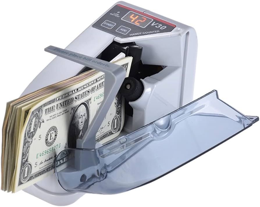 Portable V30 Mini Money Counter, 600pcsmin Banknote Paper Currency Counting Machine